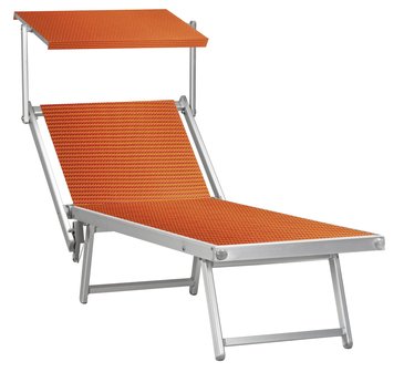 Aluminium ligbed met zonneklep en oranje/rode bekleding (Gitano)