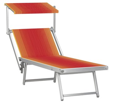 Aluminium ligbed met zonneklep en rood/oranje bekleding (Fire)