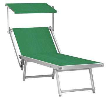 Aluminium ligbed met zonneklep en groene bekleding (Verde)