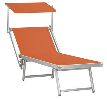 Aluminium ligbed met zonneklep en oranje bekleding (Arancione)