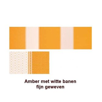 Beukenhouten ligbed met amber bekleding met witte banen (Trevally)