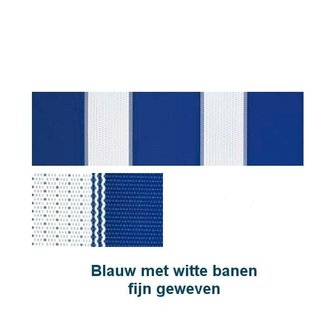 Beukenhouten ligbed met blauwe bekleding met witte banen (Pool Blue)