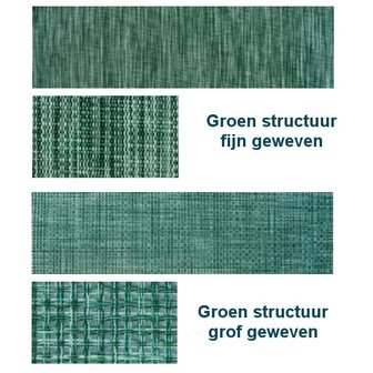 Aluminium ligbed met zonneklep en groene structuur bekleding (Seeweed)