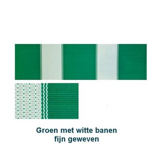 Aluminium ligbed met zonneklep en groene bekleding met witte banen (Pool Green)