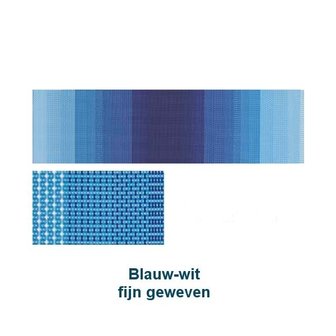 Aluminium ligbed met zonneklep en blauw/witte bekleding (Lithodora)