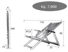 maten ligstoel hout