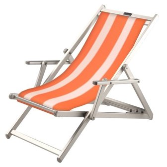 aluminium ligstoel oranje-wit