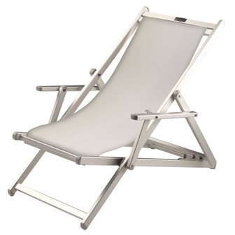 aluminium ligstoel wit