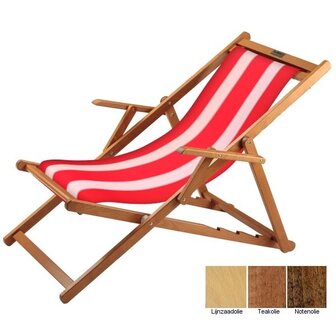 houten ligstoel rood-wit