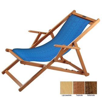 houten ligstoel blauw structuur
