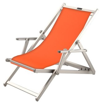 aluminium ligstoel oranje