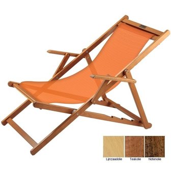 houten ligstoel oranje grof