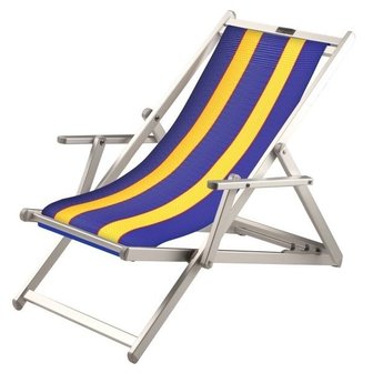 aluminium ligstoel blauw-geel