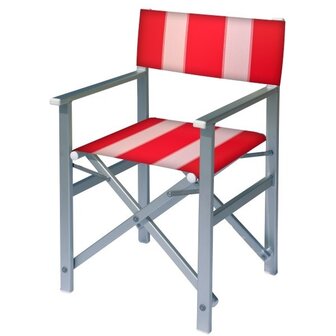 aluminium regisseursstoel rood wit