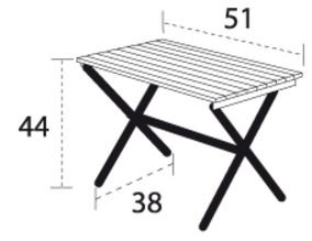 Aluminium bijzettafel - 51x38x44 (h) cm