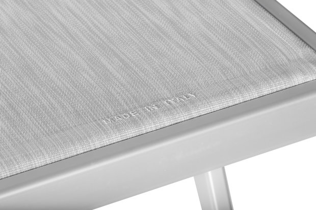 Aluminium ligbed "Maxi" met zonneklep en witte bekleding (Bianco)