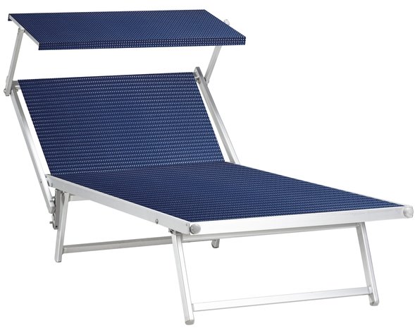 Aluminium ligbed VIP met kobaltblauwe bekleding (Blu Cobalto)