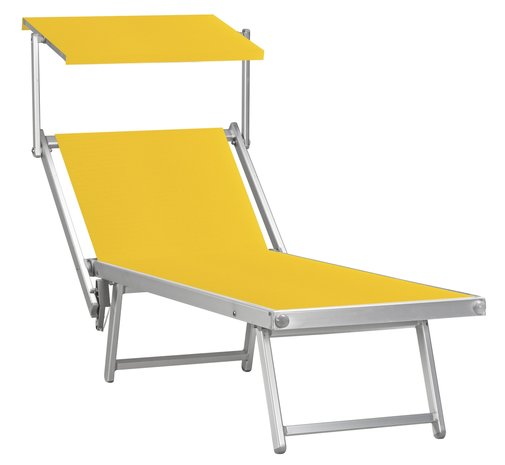 Aluminium ligbed met zonneklep en gele bekleding (Giallo)