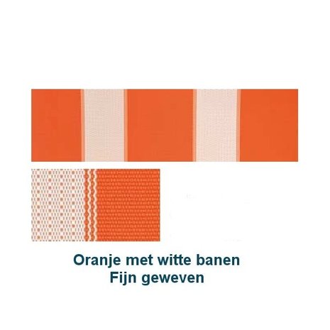 Beukenhouten ligbed met oranje bekleding met witte banen (Nemo)