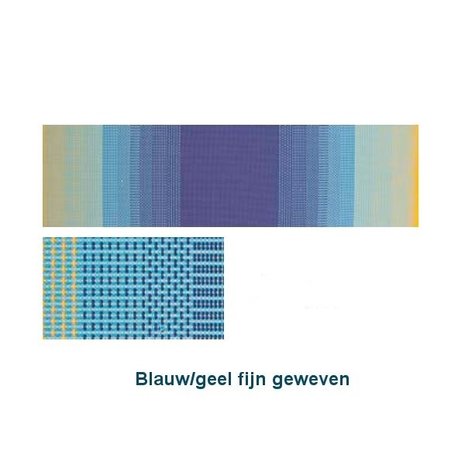 Aluminium ligbed met zonneklep en blauw/gele bekleding (Blue Flex)