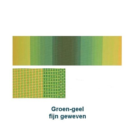 Aluminium ligbed met zonneklep en groen/gele bekleding (Golden Green)