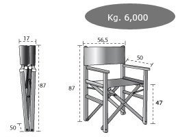 afmetingen regisseursstoel hout