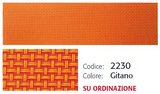Aluminium ligbed met zonneklep en oranje/rode bekleding (Gitano)_