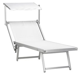 Aluminium ligbed met zonneklep en witte bekleding (Bianco)