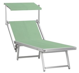 Aluminium ligbed met zonneklep en olijfgroene bekleding (Verde Oliva)