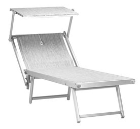 Aluminium ligbed met zonneklep en grijze bekleding (Mercury)