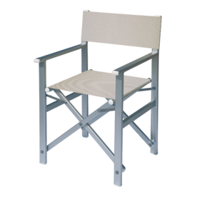 Aluminium regisseursstoel met witte bekleding (Regista Bianco)