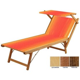 Beukenhouten ligbed met rood-oranje bekleding (Fire)