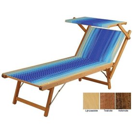 Beukenhouten ligbed met blauw-gele bekleding (Blue Flex)