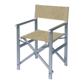 Aluminium regisseursstoel met ecru bekleding (Regista Twistsand)