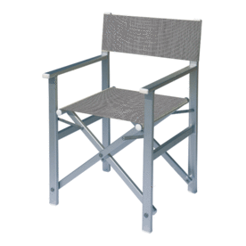 Aluminium regisseursstoel met grijze bekleding (Regista Mercury)