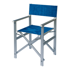 Aluminium regisseursstoel met blauwe bekleding met structuur (Regista Electric Blue)