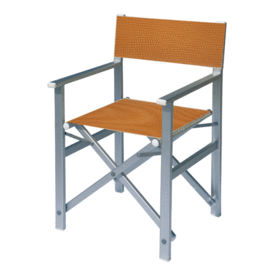 Aluminium regisseursstoel met amber bekleding (Regista Ambra)