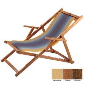 Beukenhouten ligstoel Blue Flex (fijn geweven)