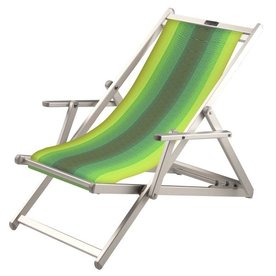 Aluminium ligstoel Golden Green (fijn geweven)