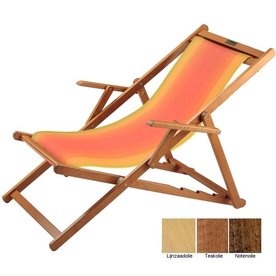 Beukenhouten ligstoel Fire (fijn geweven)