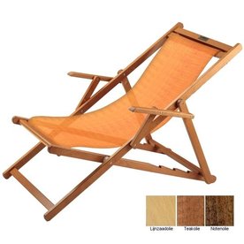 Beukenhouten ligstoel Sunshine (grof geweven)