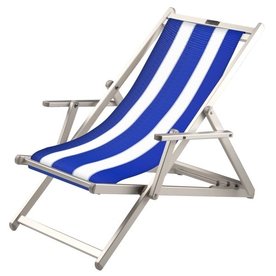 Aluminium ligstoel Pool Blue (fijn geweven)