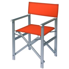 Aluminium regisseursstoel met oranje bekleding (Regista Arancione)