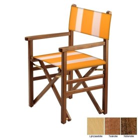 Beukenhouten regisseursstoel - geel met witte banen (Regista Trevally Classico)