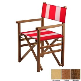 Beukenhouten regisseursstoel - rood met witte banen (Regista Red Lion Classico)