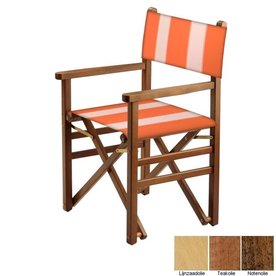 Beukenhouten regisseursstoel - oranje met witte banen (Regista Nemo Classico)