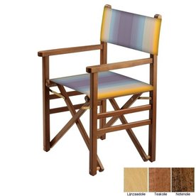 Beukenhouten regisseursstoel - blauw naar amber overlopend (Regista Blue Flex Classico)